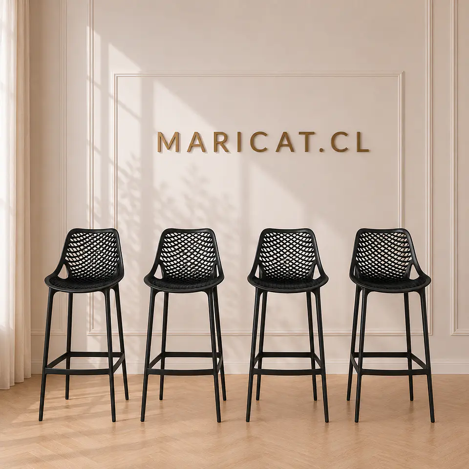 Pack 4 Taburetes Bar Stool Berlin Apilables de polipropileno- Cocina restaurant terraza 1