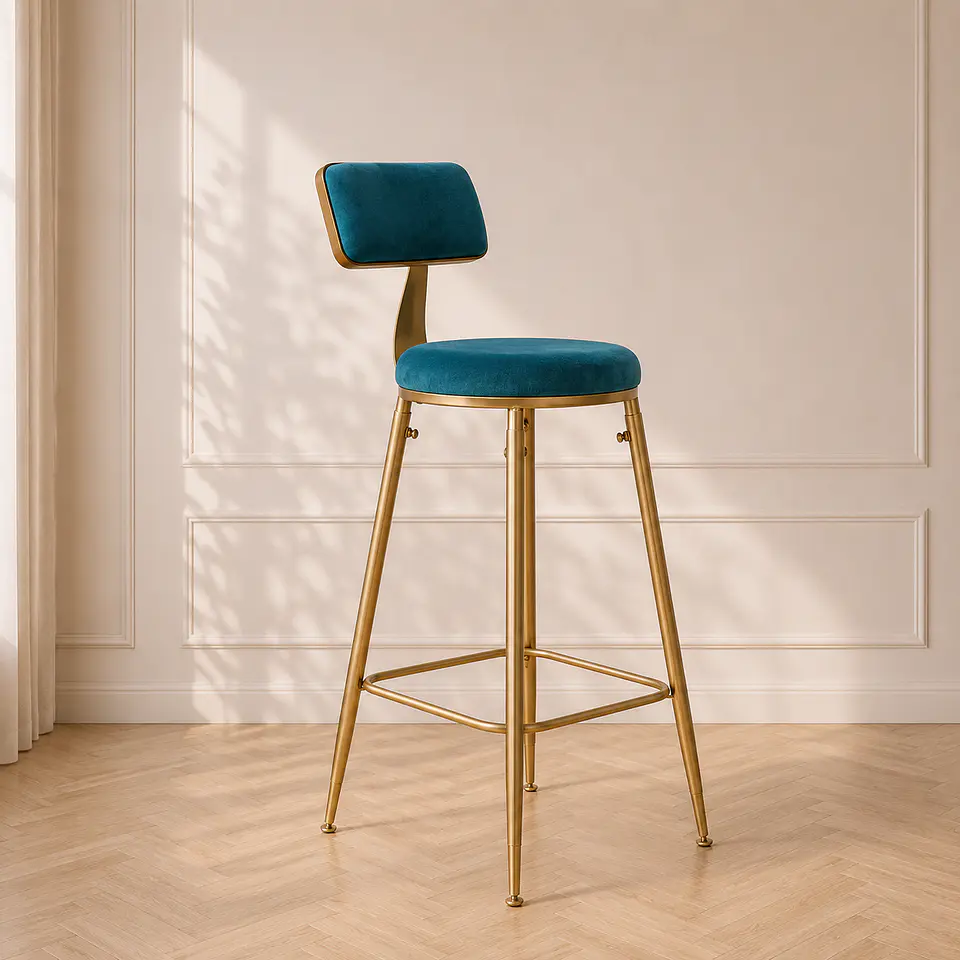 Taburete Bar Chic Velvet Gold- cocina 1
