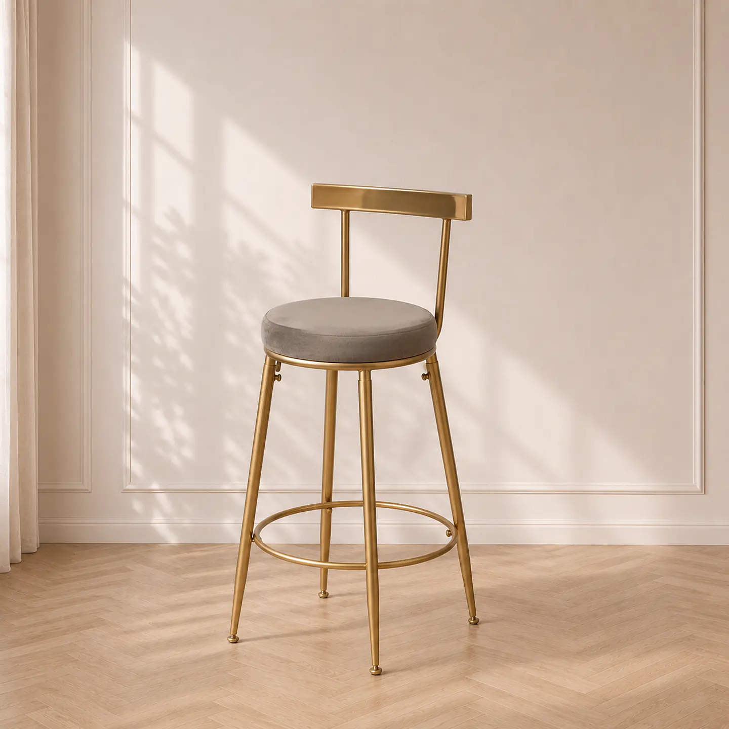 Taburete Bar Chic Velvet Gold- Cocina 1