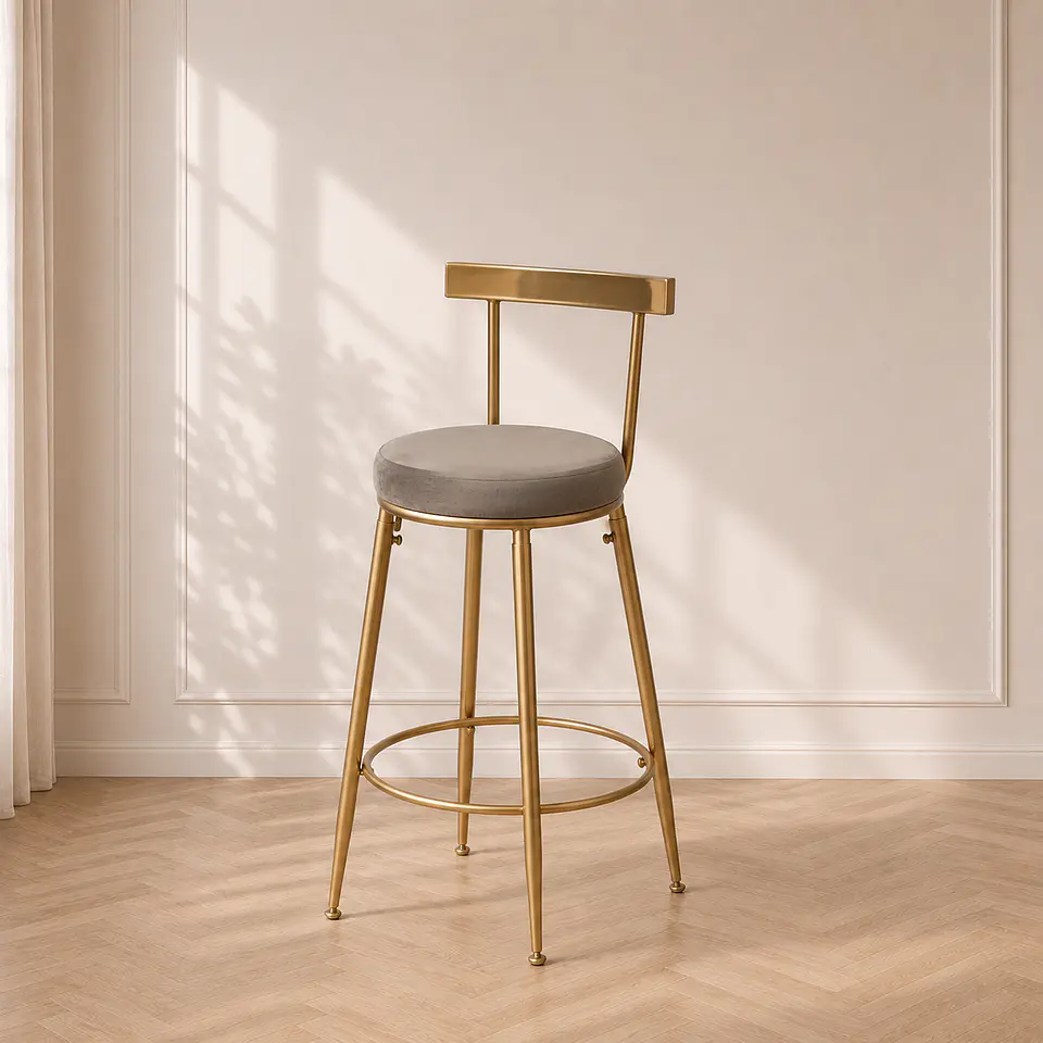 Taburete Bar Chic Velvet Gold- Cocina 1