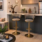 Taburete Bar Queen Regulable Gold Gris- cocina restaurant terraza  - Miniatura 2