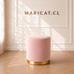 Puff Velvet con Base Dorada Rosa– Multifuncional - Miniatura 1