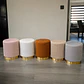 Puff pouf Velvet con Base Dorada Beige– Multifuncional decoracion - Miniatura 3