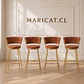 Pack 4 Taburete Bar Queen fijo velvet gold Cafe Terracota-Cocina terraza - Miniatura 1
