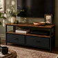 Rack Rustic 2 Cajones MDF Metal 98cm- Tv Living Dormitorio - Miniatura 4