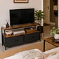 Rack Rustic 2 Cajones MDF Metal 98cm- Tv Living Dormitorio - Miniatura 5
