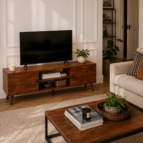 Rack Atria Rústico 135cm- Tv Living Dormitorio