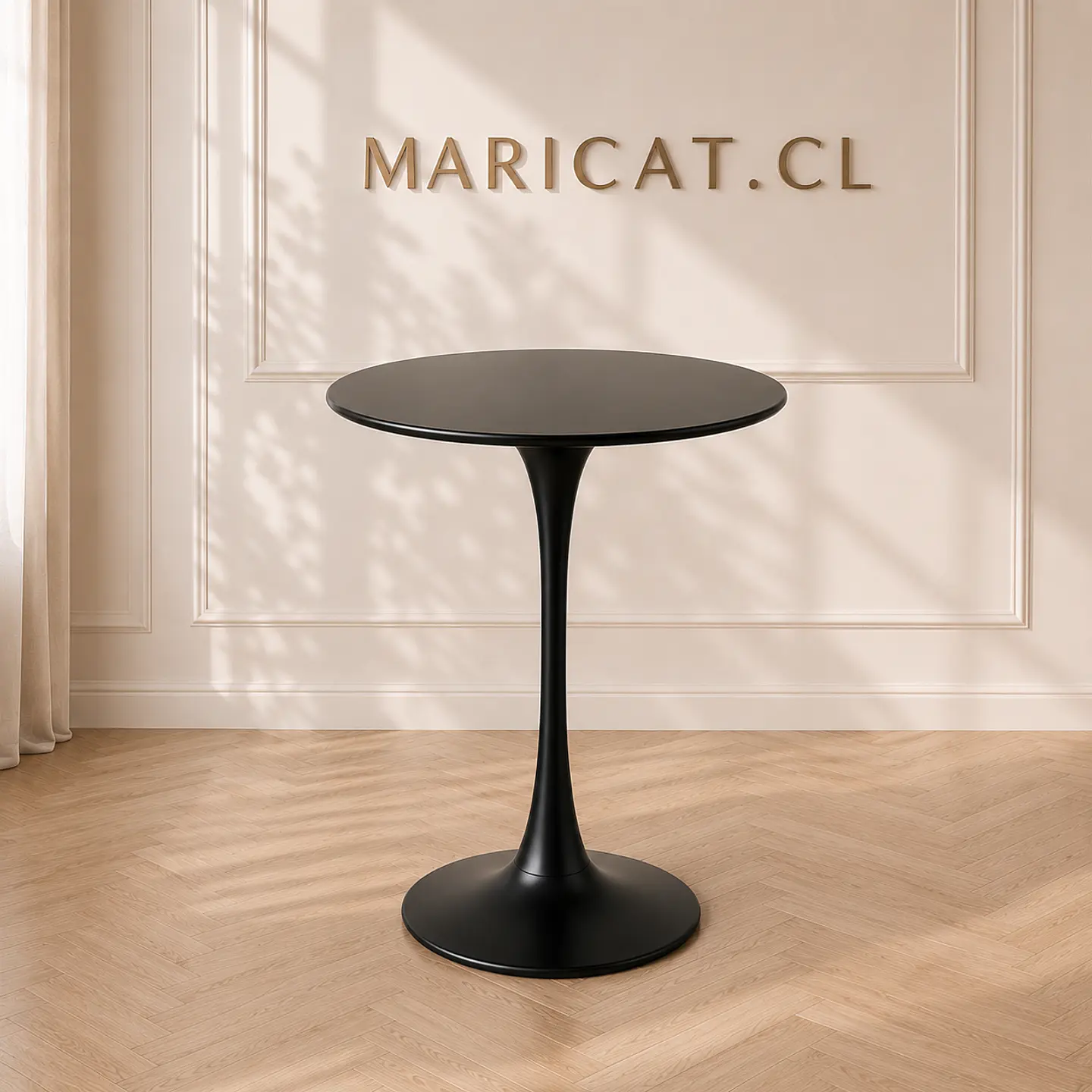 Mesa Tulip Bar Brisa MDF Metal Negro 70cm- Terraza Restaurante Eventos 1