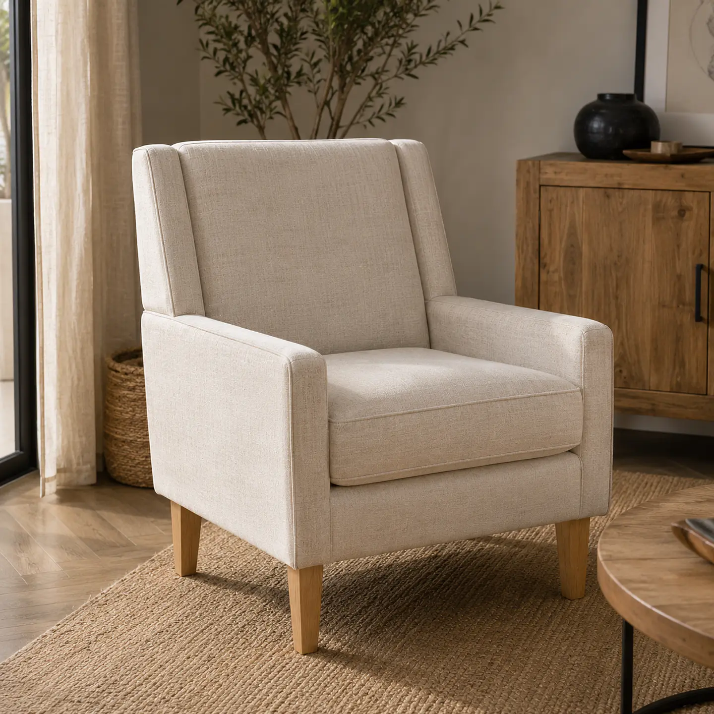 Sillón Elegance Lino Beige- Living Recepción 3