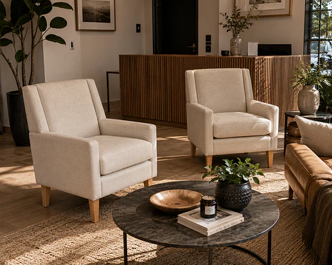 Sillón Elegance Lino Beige- Living Recepción