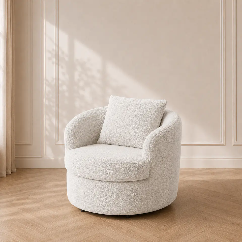Sillón Giratorio Boucle ovejita 360° Pro- Living Dormitorio Recepción 1
