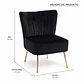 Sillón Noir Velvet Negro Gold -Living Dormitorio Recepción - Miniatura 4