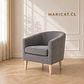 Sillón Line Velvet Wood Gris- Living Dormitorio lectura - Miniatura 1
