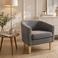 Sillón Line Velvet Wood Gris- Living Dormitorio lectura - Miniatura 4