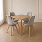 Mesa Eames cuadrada wood + 4 sillas Tulip polipropileno con cojin - comedor  - Miniatura 2