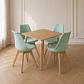 Mesa Eames cuadrada wood + 4 sillas Tulip polipropileno con cojin - comedor  - Miniatura 3
