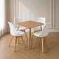 Mesa Eames cuadrada wood + 4 sillas Tulip polipropileno con cojin - comedor  - Miniatura 4