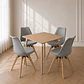 Mesa Cuadrado Eeames Wood +4 Sillas Tulip Nordic con Cojin - Comedor 80cm - Miniatura 1