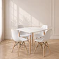Mesa Cuadrada Eames MDF +4 Sillas Eames Polipropileno – Comedor 80cm - Miniatura 1