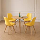 Mesa Redonda Eames Wood MDF +4 Sillas Tulip Polipropileno con Cojin - Comedor - Miniatura 1