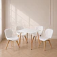 Mesa Cuadrada Eames MDF + 4 Sillas Mariposa Ecocuero Acolchadas- Comedor Cocina Living - Miniatura 1