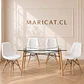 Mesa rectangular Europeo vidrio + silla capitone ecocuero- comedor 120cm - Miniatura 3