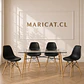 Comedor Rectangular Europeo Vidrio + 4 Sillas Eames polipropileno – Mesa 140x90cm - Miniatura 7