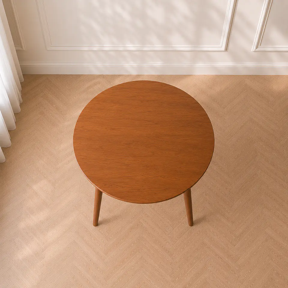 Mesa Redonda Vema Madera MDF Walnut- comedor restaurant cafeteria reunion 2