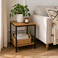 Mesa Lateral multiuso dos Niveles MDF Metal Living Dormitorio - Miniatura 2
