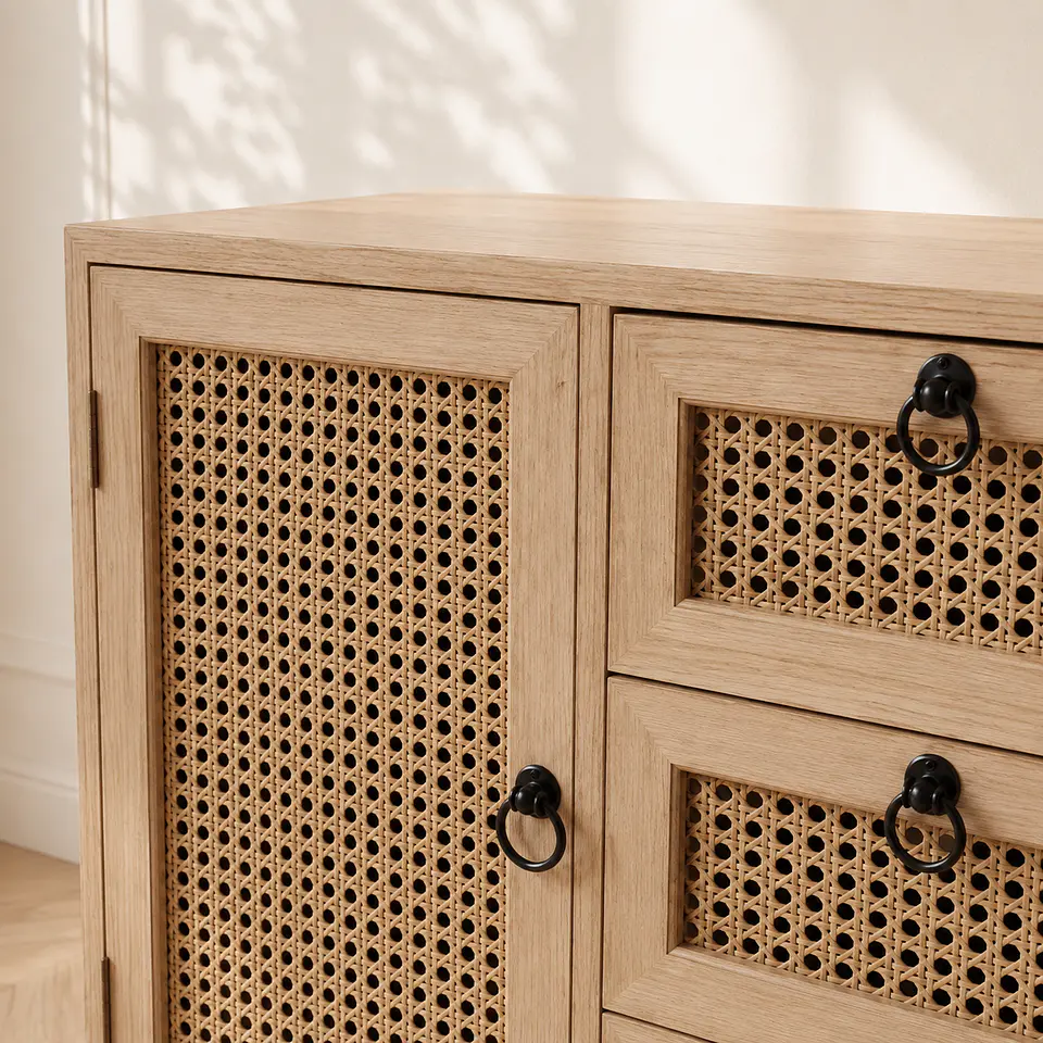 Aparador Buffet Siena Rattan Melamina Comedor Living Recepción 2