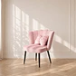 Sitial Queen velvet Rosa estructura negro reforzada - comedor living - Miniatura 3