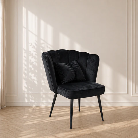 Sitial Queen velvet Negro estructura negro reforzada - comedor living