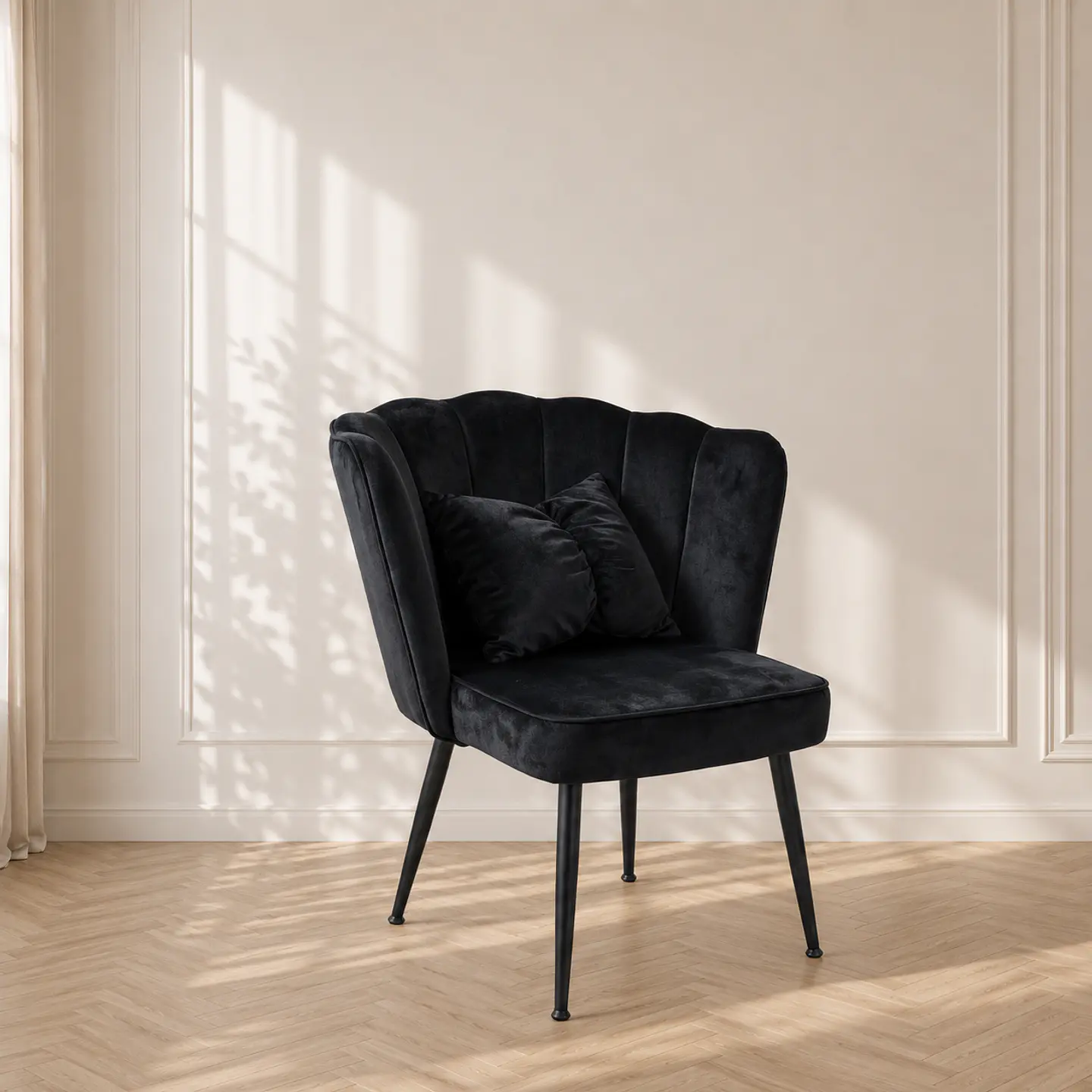 Sitial Queen velvet Negro estructura negro reforzada - comedor living 2