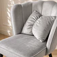 Sitial Queen velvet Gris estructura negro reforzada - comedor living - Miniatura 1