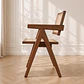 Silla sitial Chandigarh madera y rattan Walnut con apoyabrazos-Comedor recepcion lectura - Miniatura 3