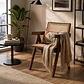 Silla sitial Chandigarh madera y rattan Walnut con apoyabrazos-Comedor recepcion lectura - Miniatura 2