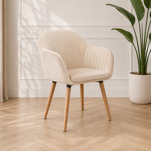 Sitial Diamante Velvet Wood- living comedor recepcion