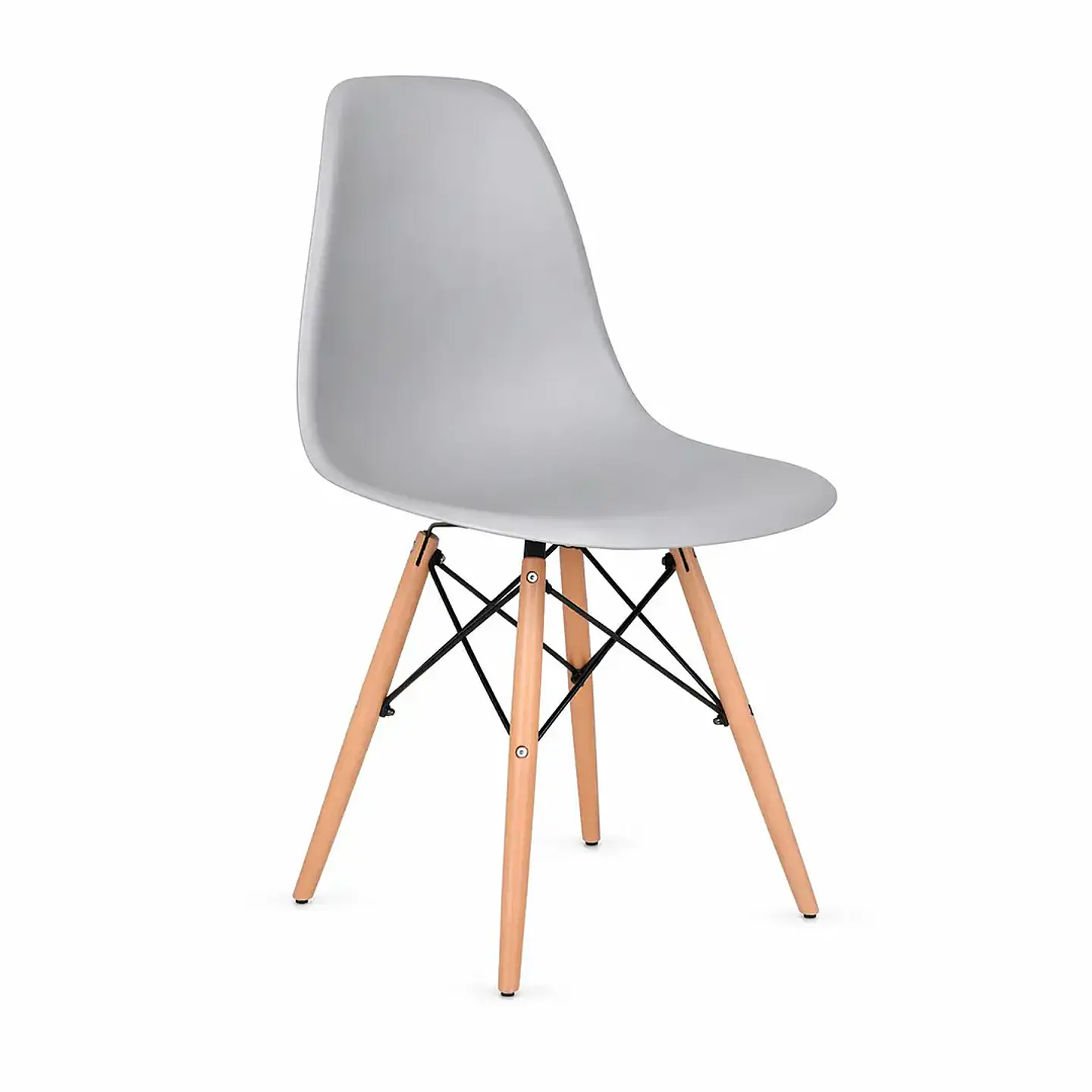 Silla Eames Polipropileno con Estructura de Metal y Madera- comedor restaurant  7