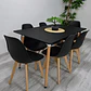 Mesa Rectangular Eames negro + Silla Eames Tulip negro- comedor 120cm - Miniatura 1