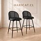 Set 2 Taburete Bar Regulable Industrial Eco Cuero Negro-cocina  - Miniatura 1