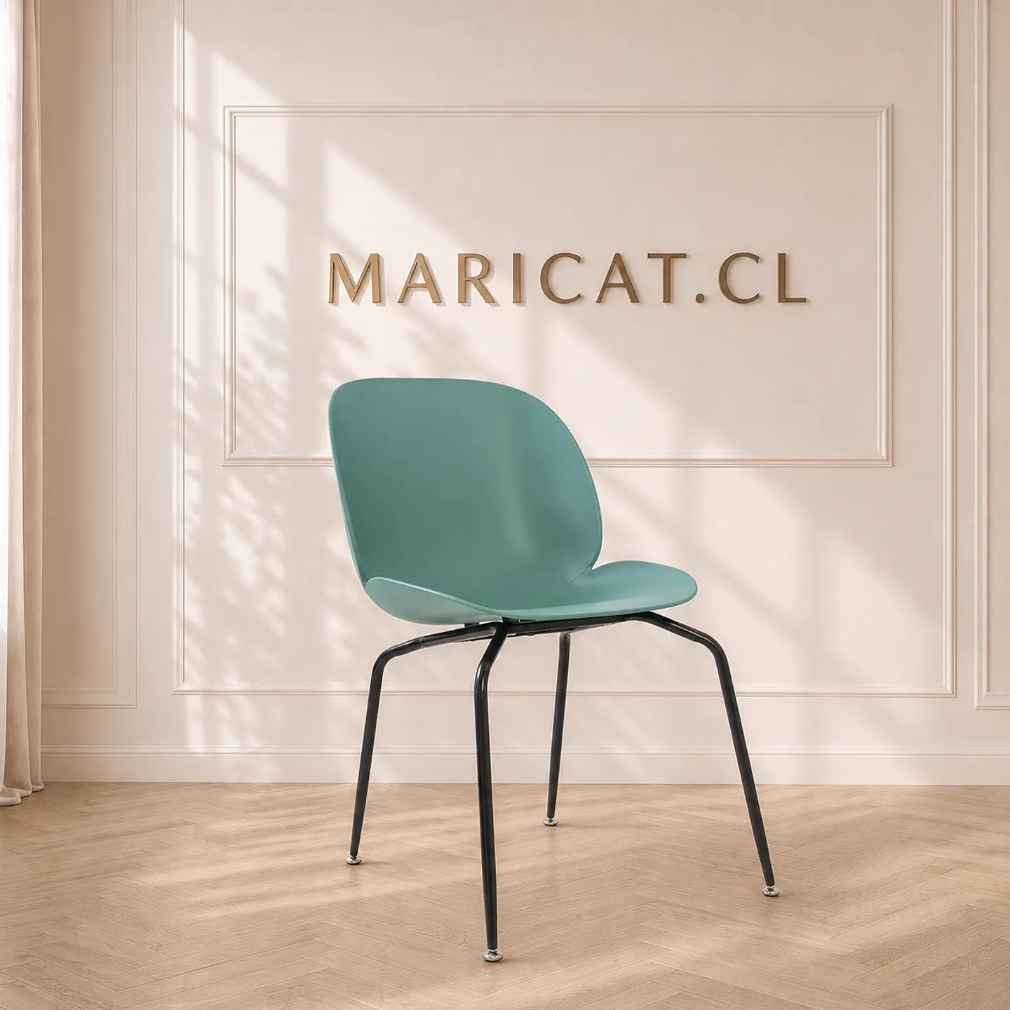 Silla Francia Clásica de polipropileno Menta Black- Terraza lectura 1