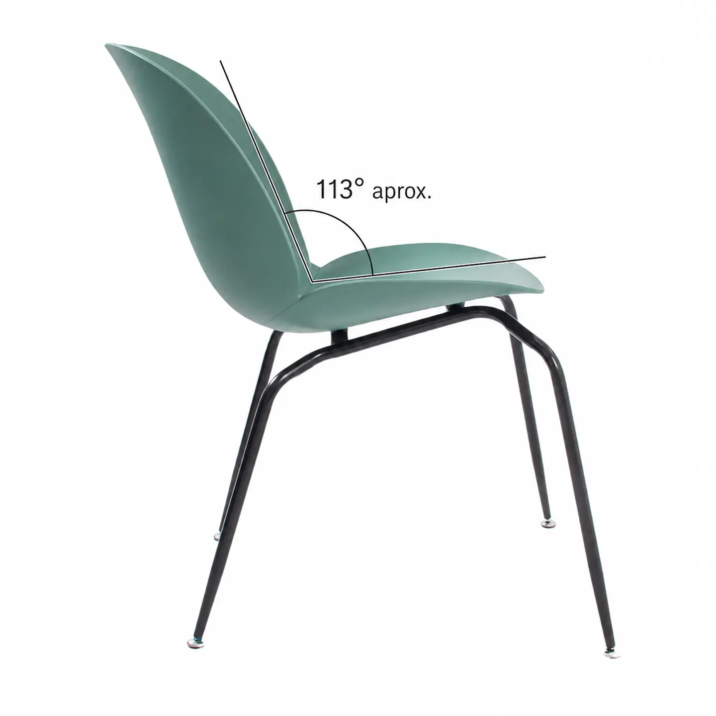 Silla Francia Clásica de polipropileno Menta Black- Terraza lectura 3