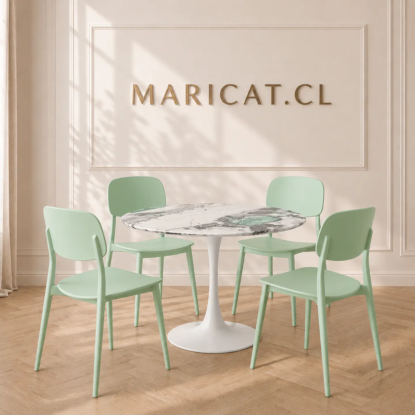 Silla Brita Polipropileno Menta Apilable -Comedor Restaurante Terraza 2