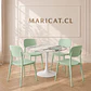 Mesa redonda tulip stone Carlota + 4 Silla Brita Polipropileno Menta Apilable - Miniatura 1
