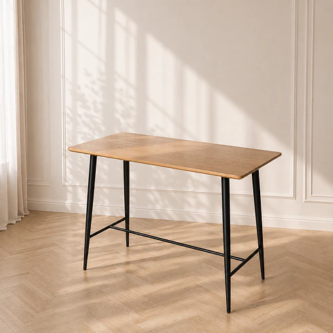 Mesa Alta Rectangular Lyon MDF Metal Black- Bar 