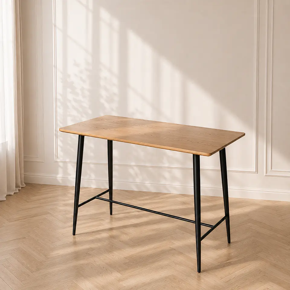 Mesa Alta Rectangular Lyon MDF Metal Black- Bar  1