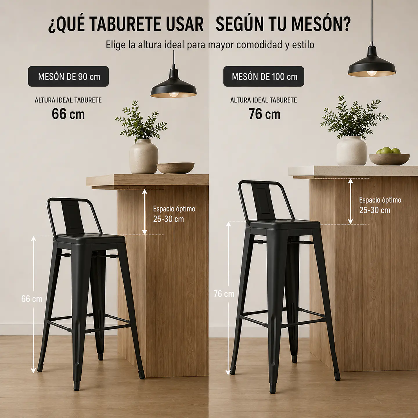 Pack 4 Taburete Bar Tolix metal Negro con Madera Oscura - cocina restaurant terraza eventos 3