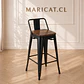 Pack 4 Taburete Bar Tolix metal Negro con Madera Oscura - cocina restaurant terraza eventos - Miniatura 2