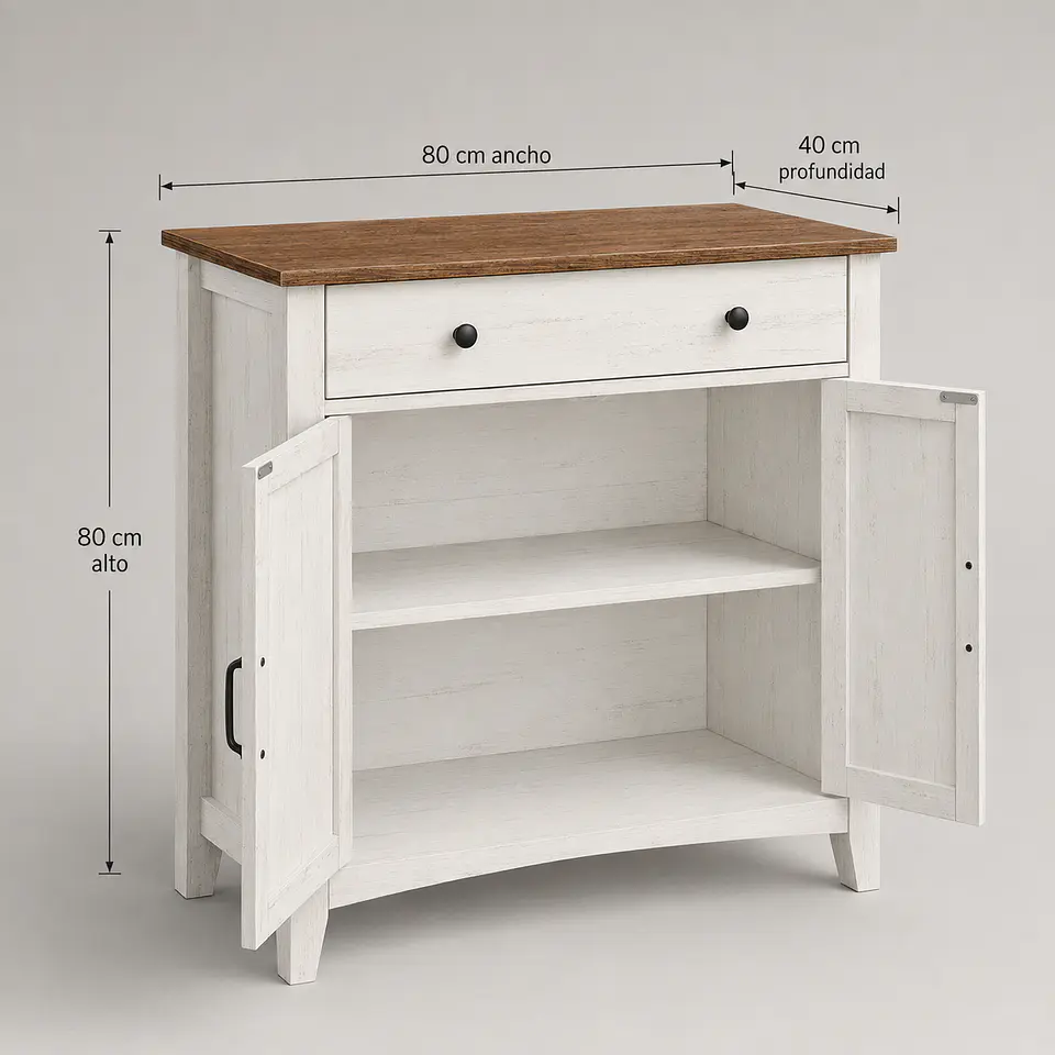 Mueble Aparador Buffet Zarag Madera Rústica Metal Comedor Living 3