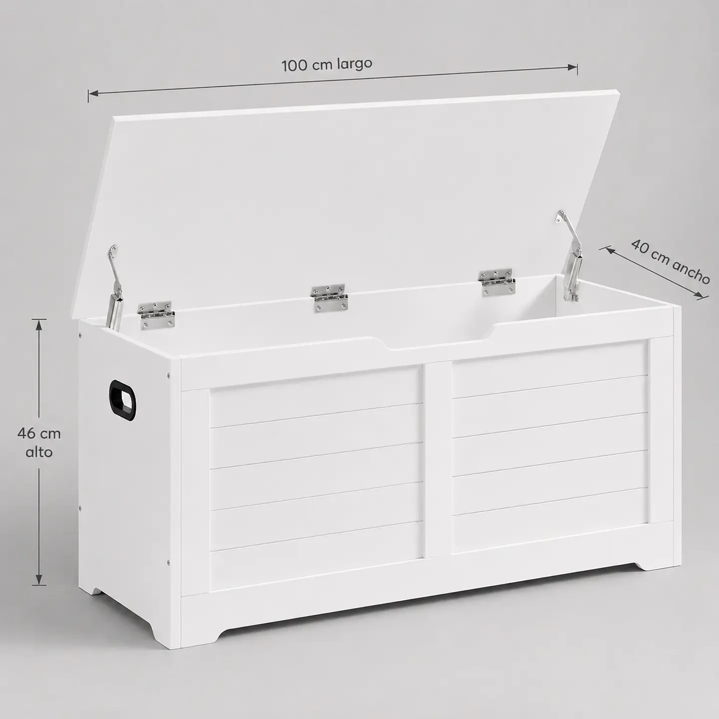 Banqueta Baúl Saf MDF Blanco Almacenaje Dormitorio Living Recibidor 3